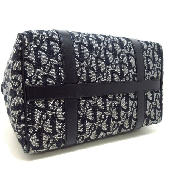 100% Authentic ChristiaDior Logogram Light gray Dark Navy Hand Bag - Picture 4 of 13